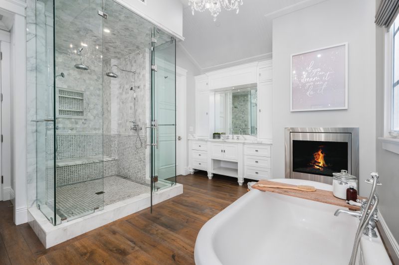 Elegant Shower and Tub Areas